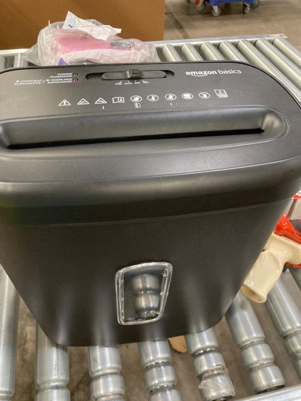 Photo 1 of **NO BOX***Amazon Basics 8-Sheet High Security Cross Cut Paper and Credit Card Shredder with P-4 Security, Auto Shut-off, Black