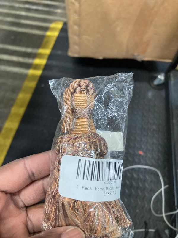 Photo 1 of 1 Pack Small Decorative Tassel with Hanging Loop, 8 in Total Length – Handcrafted Curtain Tieback, Ornament, and Home Décor Accent (E98327_C)