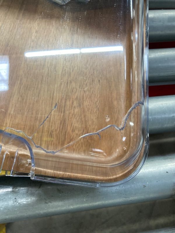 Photo 1 of ***CRACKED & POSSIBLY BROKEN HANDLE***FARBERWARE Build-A-Board Acacia Cutting Board with Built-in Storage Compartments, Clear Locking Lid & White Handles, Great for Charcuterie & Snacks***CRACKED & POSSIBLY BROKEN HANDLE***