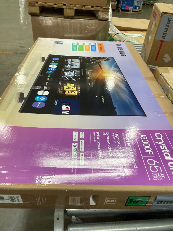 Photo 1 of *****Samsung 65-Inch Class Crystal UHD U8000F 4K Smart TV (2025 Model) Endless Free Content, This item is used and non-functional; it is being sold for parts only, has major damage, and is non-returnable.*****Crystal Processor 4K, MetalStream Design, Knox