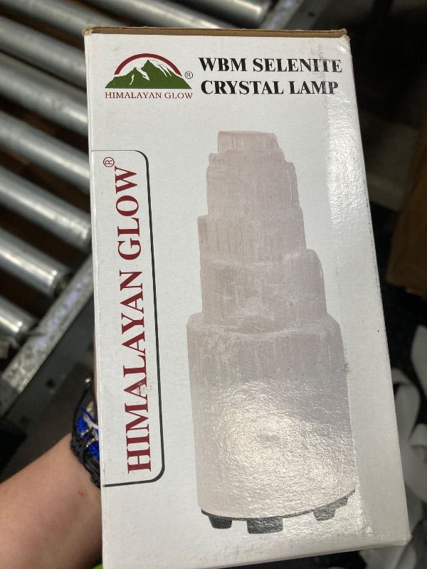 Photo 1 of ***Missing base***Himalayan Glow Selenite Crystal Lamp 20cm Large, Hand Curved Crystal Lamp with (ETL Certified) Wooden Base & USB Charging Cable for Home Décor - White***Missing base***