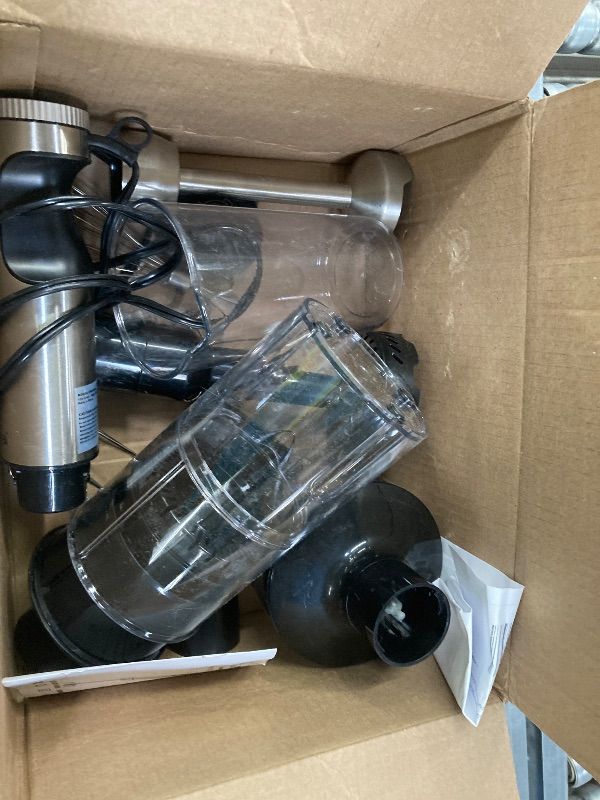Photo 1 of **MISSING PARTS**Handheld Immersion Blender Bundle, 1000W Powerful 12-in-1 Set for Smoothies,Orange Juicer,Minced meat,Milk frother,Egg Beater, Dough Hook, Vegetable Chopper, Potato Masher