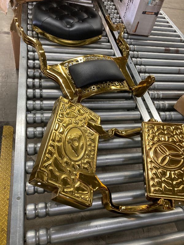 Photo 1 of ***MISSING PIECES -SELLING AS PARTS ONLY*** Barber Chair Hair Salon Chair, Heavy Duty 700 LBS, for Hair Stylist Barber Beauty Tattoo Massage(Golden Black)