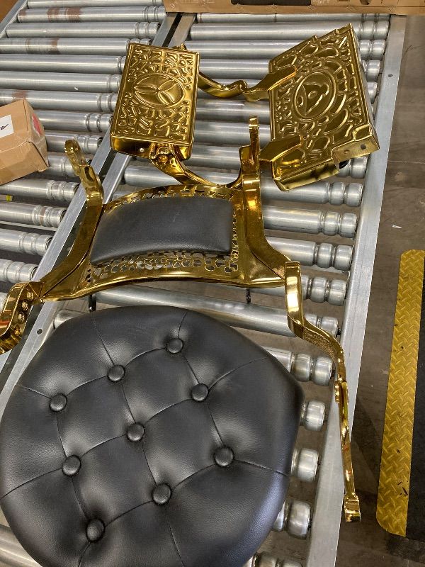 Photo 1 of ***MISSING PIECES -SELLING AS PARTS ONLY*** Barber Chair Hair Salon Chair, Heavy Duty 700 LBS, for Hair Stylist Barber Beauty Tattoo Massage(Golden Black)