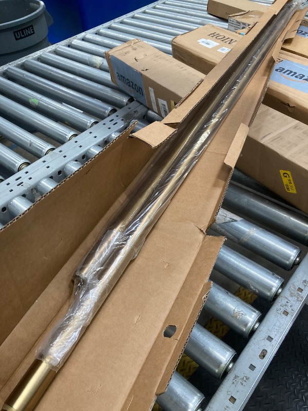 Photo 1 of *Hardware missing* Ivilon Drapery Window Curtain Rod - End Cap Style Design 1 Inch Pole. 72 to 144 Inch Color Warm Gold