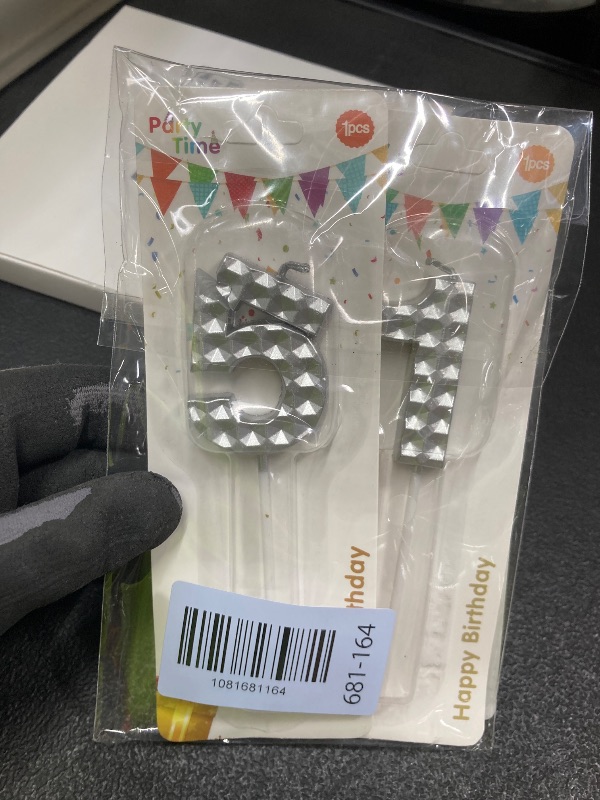 Photo 1 of *5 broken* Silver 15th Birthday Candles,Diamond Design 3D Number 15 Birthday Candle,Happy 15th Birthday Cake Topper Decorations for Girls Boys Women Men Birthday Anniversary Wedding Party Celebration Supplies