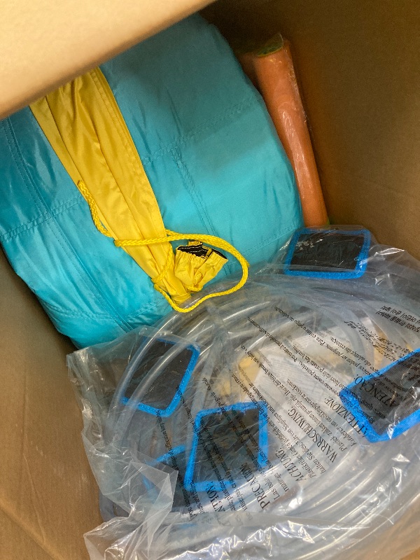 Photo 1 of *Cord/Pump piece broken?* WELLFUNTIME Inflatable Water Slide Park, Bouncy Castle with Deep Pool, 191 x 157.5 x 100 Inch, Jumping Castle with Air Blower