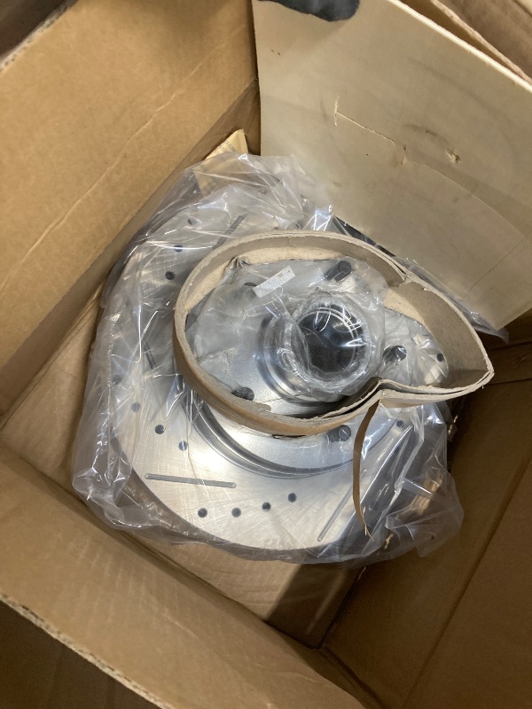 Photo 1 of *Box 2 of 3 ONLY* PowerStop Front and Rear Brake & Caliper Kit for Chevrolet Impala 1994-96 - Carbon-Fiber Ceramic Brake Pads + Drilled & Slotted Rotors + Red Powder Coated Calipers, KC4338