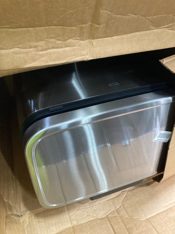 Photo 1 of *Dirty* EKO Madison Brushed Stainless Steel 13.2 Gal/50L Kitchen Step Trash Can or Recycling Bin, Removable Inner Liner, Soft Close Lid, Fingerprint Resistant Finish