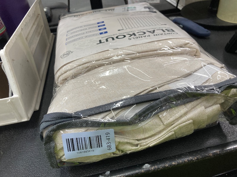 Photo 1 of *Zipper broken* 100% Blackout Shield Linen Blackout Curtains for Bedroom 108 Inches Long, Back Tab/Rod Pocket Living Room Drapes, Thermal Insulated Blackout Curtains 2 Panels Set, 50" W x 108" L,Cream
