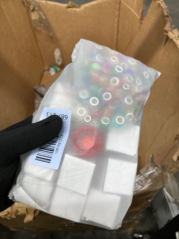 Photo 1 of ***MISSING PIECES SELLING AS IS ***  Beaded Garden Stakes, DIY Fairy Wand Garden Stake Beads Kits with 200 Colorful Assortment Round Large Hole Beads with 10 Crystal Stopper Top, 10 Threaded Rod and 10 Nuts for Outdoor Decoration