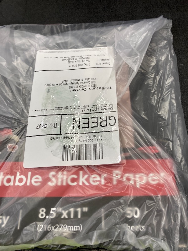 Photo 1 of (50 Sheets) Koala Glossy Sticker Paper for Inkjet Printer, Printable Sticker Paper White, 8.5x11 Inch Self-Adhesive Photo Sticker Printer Paper