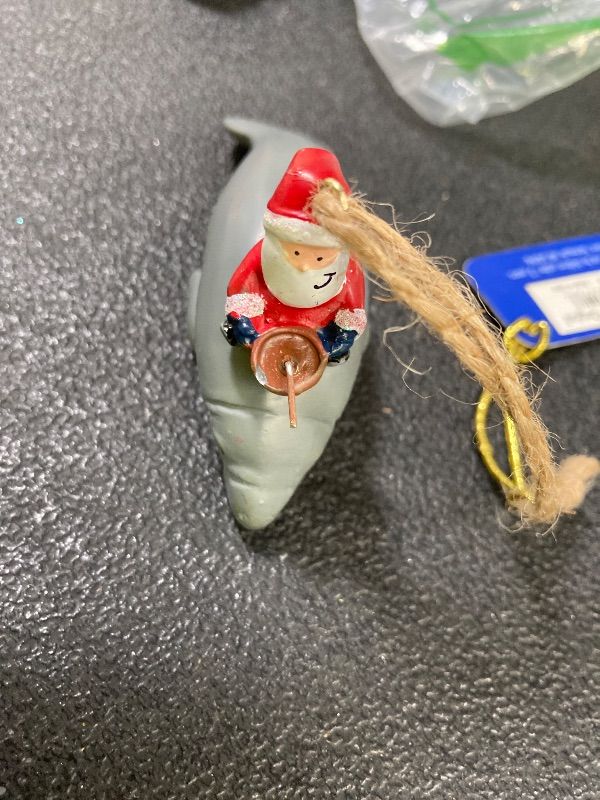 Photo 1 of ***TREE IS MISSING***Cape Shore Santa Riding Manatee Nautical Coastal Christmas Holiday Ornament Resin***TREE IS MISSING***