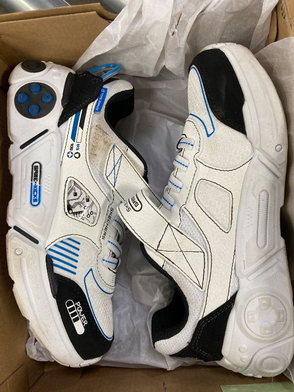 View 3 of ***USED*** Gametronix 2.0 Sneaker, White/Black/Blue, 3 Little Kid