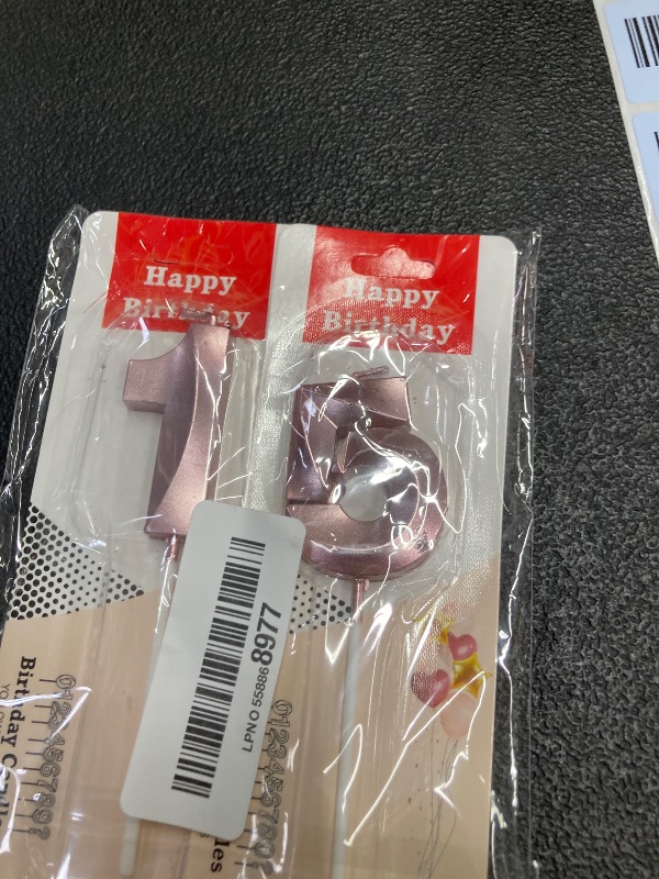Photo 1 of **********#5 is broken***********15 Birthday Candle for 15th Birthday Decorations for Boys Number 15 Candle Birthday Boy Girl 15th Cake Topper Rose Gold Number Candles Family Baking Reunions Rose Gold Birthday Candles Cake Topper