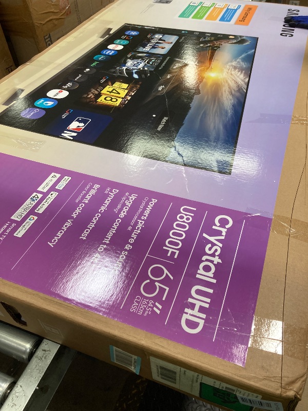 Photo 1 of ***DAMAGE -SELLING AS PARTS ONLY -NON -FUNCTIONAL*** Samsung 65-Inch Class Crystal UHD U8000F 4K Smart TV (2025 Model) Endless Free Content, Processor, MetalStream Design, Knox Security, Alexa Built-in TV IS MISSING POWER WIRE