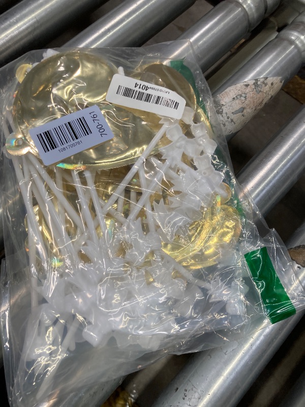 Photo 1 of [20 Pcs] 5" Gold mini number balloons on stick self-inflating small number foil balloons cake topper for Birthday Anniversary Valentine's Day Baby Shower Party Reusable Decorations