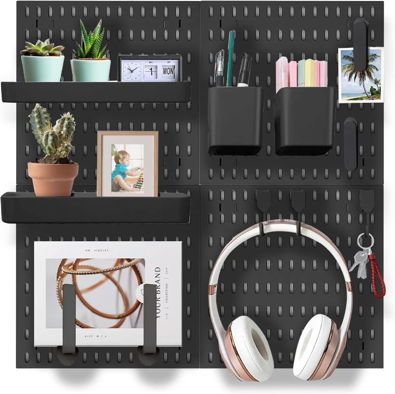 Photo 1 of ***NOT IN ORIGINAL BOX***Wall Organizer Peg Board - Elevate And Declutter Your Gaming And Office - Create A Perfectly Structured Space(Black)