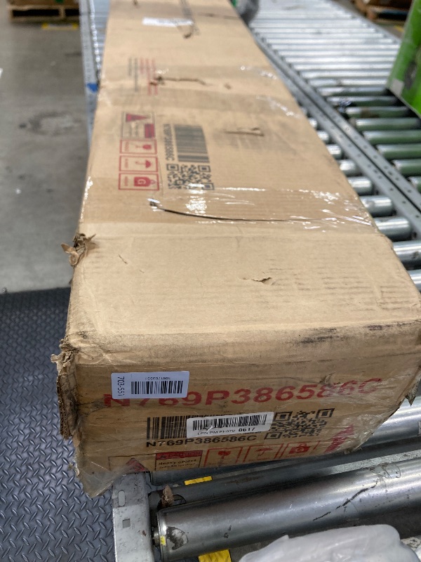 Photo 1 of *** BOX 2 OF 2 - MISSING PIECES -SELLING AS IS *** Merax Queen Size Curved Upholstered Platform Bed with Smart RGB Ambient Lighting, Cream Boucle Fabric Headboard, High Weight Capacity, Modern Bedroom Furniture, Cream