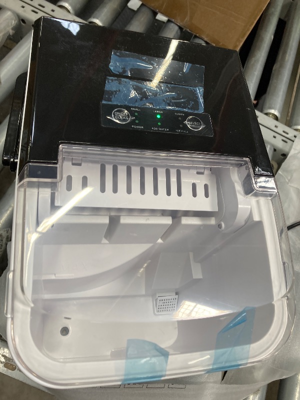Photo 1 of **It turned on, but it's unknown if it works 100%**** Countertop Ice Maker with Scoop, Basket and Handle, Portable Ice Machine 9 Cubes Ready in 6 hi Mins, 26.5lbs in 24Hrs, 2 Sizes for Home Kitchen Office Bar Party, Coal Black