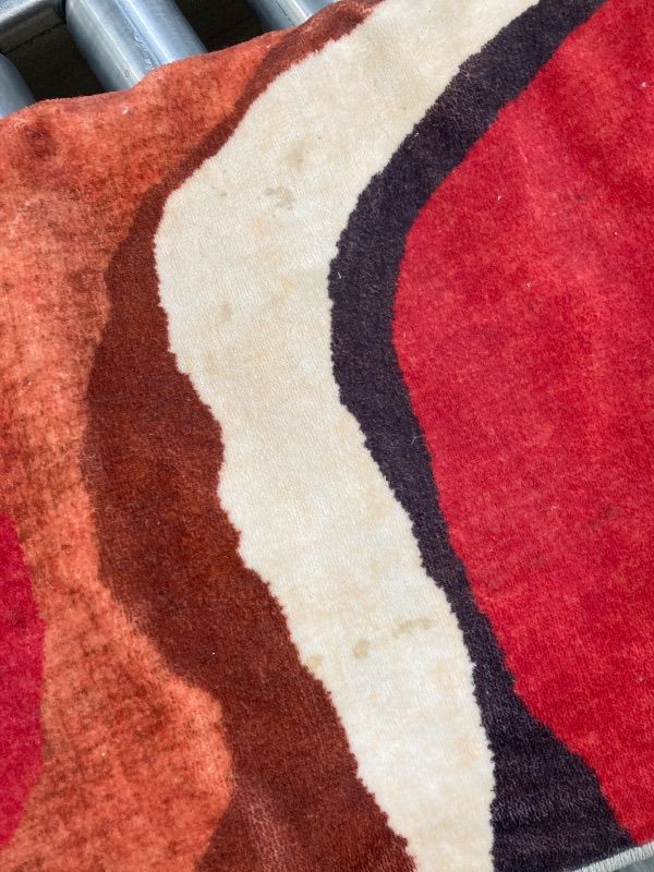Photo 1 of ***USED*** YIHOUSE Burnt Orange Runner Rug 2x6 for Hallway, Farmhouse Brown Retro Carpets Washable, Geometric Abstract Wavy Rug, Unique Colorful Rugs for Dining Room, Kitchen, Bedside Rugs