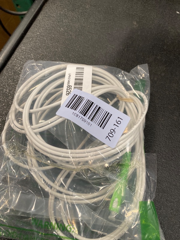 Photo 1 of (15ft/5m) SC/APC to SC/APC Fiber Optic Internet Cable, Armored Fiber Patch Cable, OS2 Single Mode Fiber Optical Patch Cord, Simplex - 9/125um, LSZH White ???????????