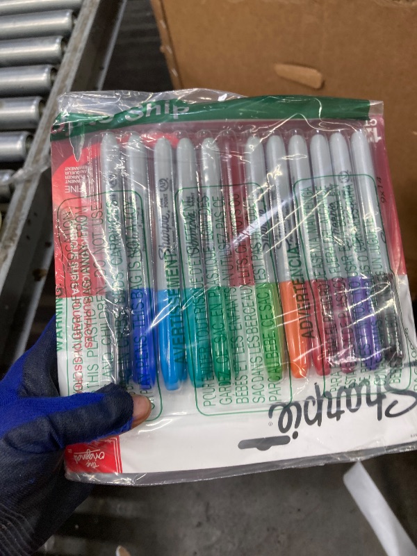 Photo 1 of **MISSING ONE**Sharpie Permanent Markers, Fine Tip, 12 Count - Quick Drying, Fade Resistant, Arts & Crafts, Desk, Office Supplies
