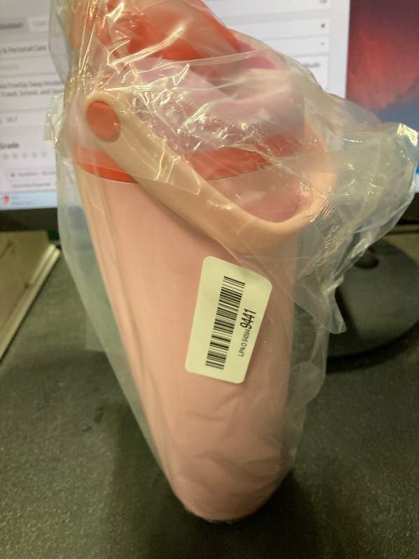 Photo 1 of **HAS DENTS**Owala FreeSip Sway Insulated Stainless Steel Water Bottle with Two-Way Spout, Built-In Straw and Bucket Handle, Made for Travel, School, and Sports, 30oz, BPA Free, Leak Proof, Pink Angel Food Cake