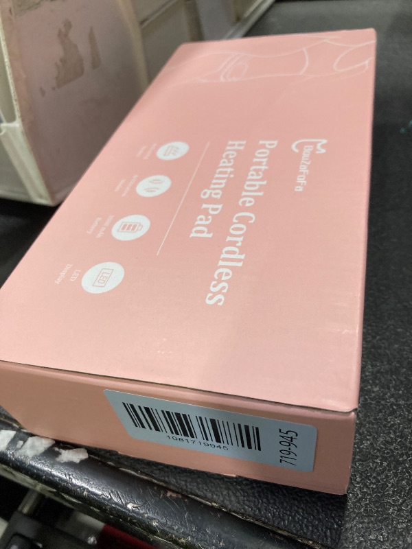 Photo 1 of **NEEDS CLEANING**Portable Heating Pad, Upgraded Cordless Electric Fast Heating Pad for Back Belt 6 Heat 6 Vibrating Modes Gifts for Women Girls Her Girlfriend Pink