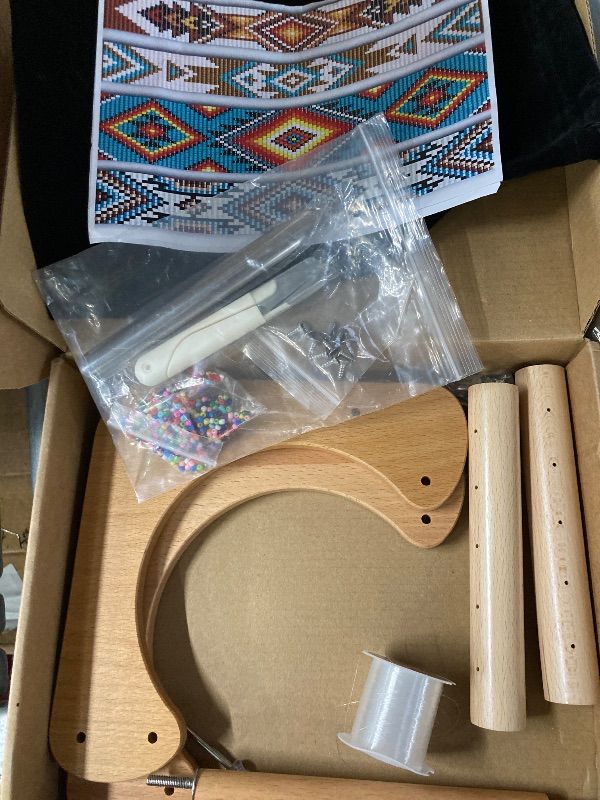 Photo 1 of ***MISSING PARTS-ONLY***AIOWZZY Bead Loom Kit, Wood Loom Beading Supplies with Detailed Instructions, Practical Bracelet Loom Jewelry Making Accessories (Natural Wood Color)