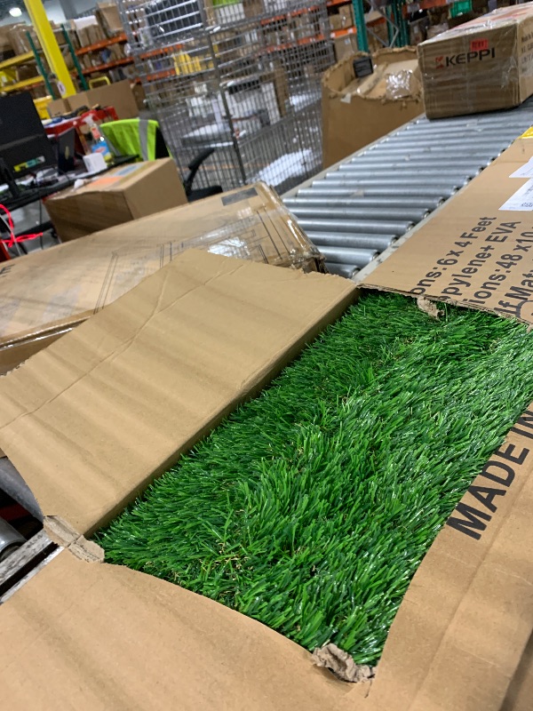 Photo 1 of ****** AS IS ALL SALES FINAL *******NO RETURNS  ******* Golf Hitting Mat with Ball Tray, Dual-Turf Practice Training Mat for Indoor & Outdoor Use with 3 Rubber Tees - 6'x4'(LxW) - 1.02in