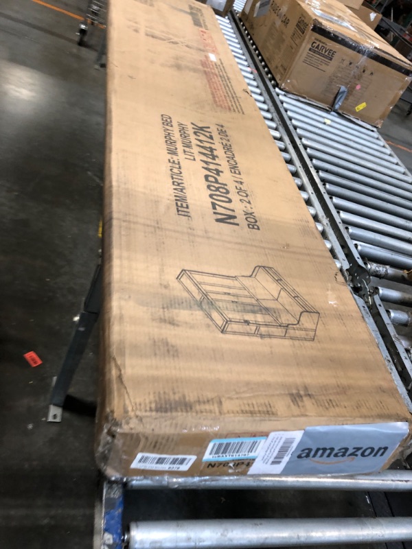 Photo 1 of ***PARTIAL SET*** 1 BOX OF 4 Merax Queen Size Murphy Bed Frame, Modern Wall Bed Can Be Folded into Cabinet, Chair with Cushion, White