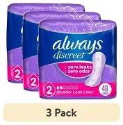 Photo 1 of (3 pack) Always Discreet Incontinence Pads for Women, Light, 30 Count