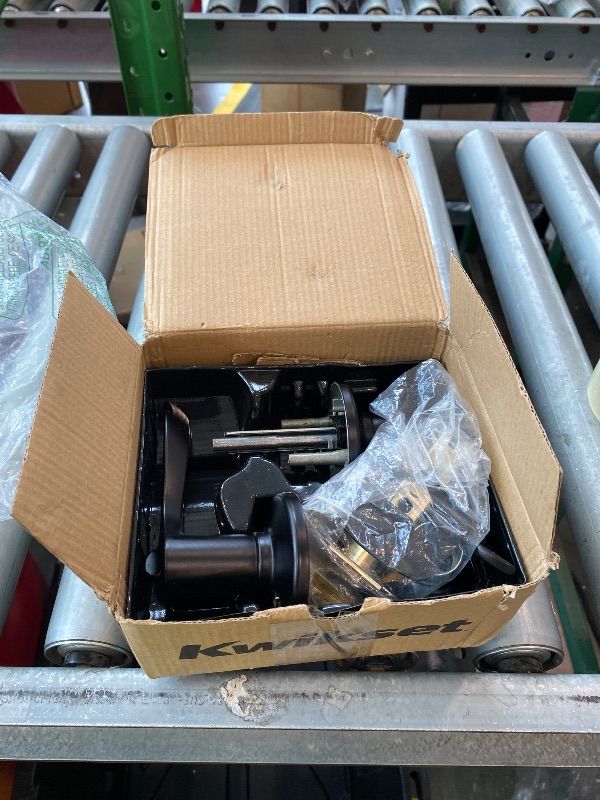 Photo 1 of [UNTESTED] Kwikset Balboa Entry Door Handle with Lock and Key, Secure Keyed Reversible Lever Exterior, Doorlock, For Front Entrance and Bedrooms, Matte Black, Pick Resistant Smartkey Rekey Security