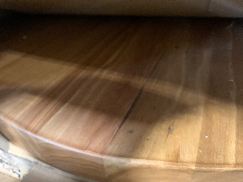 Photo 1 of ****CHECKED 7/12 - AS IS/NO RETURNS - SALE FINAL - FOR PARTS ONLY****Fun Memories Round Coffee Table - Elm Wood Nesting Table with Metal Legs & Non Slip Feet Base - Rustic Nesting End Tables for Living Room Bedroom - 27.5" D x 27.5" W x 16" H - Natural C