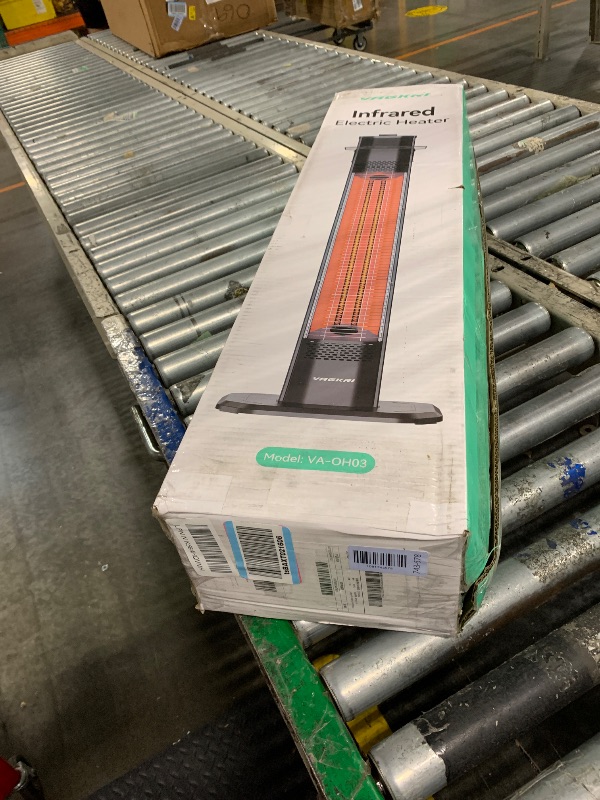 View 2 of - [ ] ***AS IS / N RETURNS - SALE FINAL - FOR PARTS ONLY*** VAGKRI Outdoor Electric Patio Heater, 1500W Dual Carbon Tube Infrared Heater, Tip-Over & Overheat Protection,1S Instant Heat, IPX5 Waterproof, Tower Space Heater for Patio, Backyard & Garage