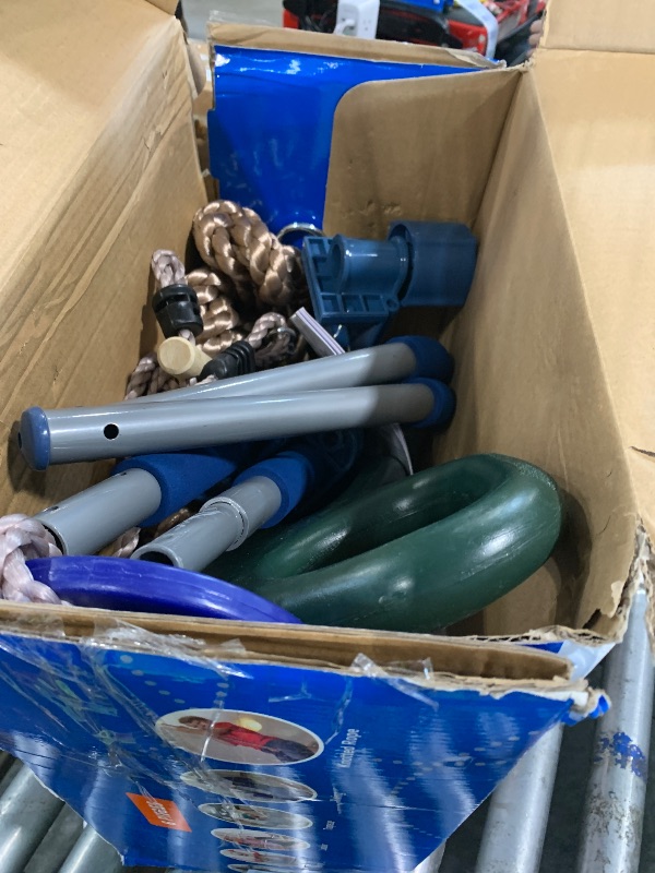 View 3 of ****CHECKED  7/12 - AS IS/NO RETURNS - SALE FINAL - FOR PARTS ONLY****Gym1 6-Piece Doorway Gym Indoor Playground - 6-Piece, Blue - Indoor Playset with Sensory Swing, Pull-Up Bar & Rings, Trapeze, Ladder & Knotted Rope
