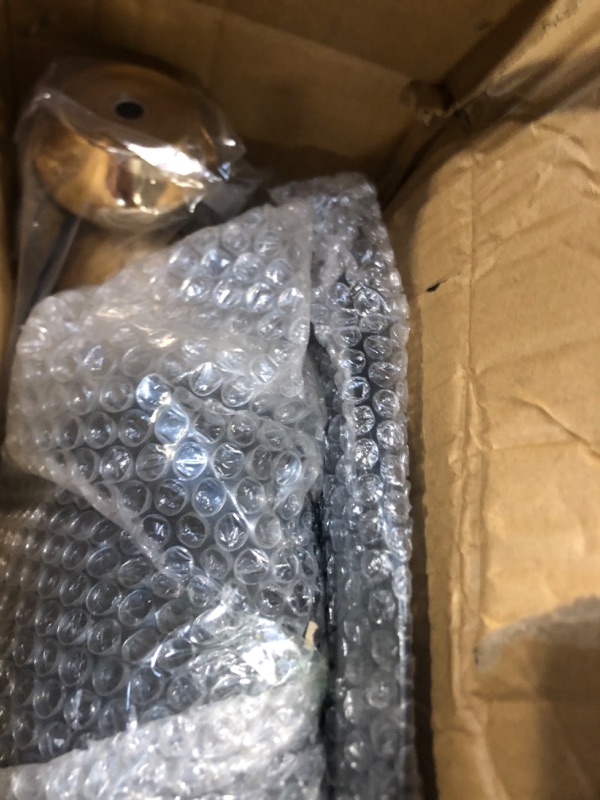 Photo 1 of [HEAVY DAMAGE] Metal Round End Table,Modern Pedestal Table,Corner Drink Tables,Accent Side Table Nightstand for Living Room,Patio and bar (Black-Gold)