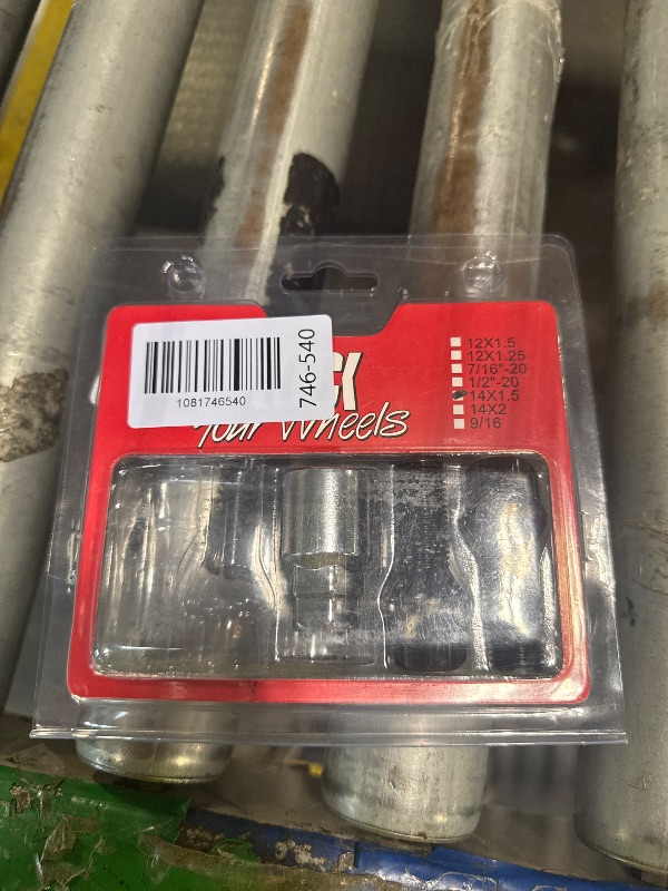 Photo 1 of ** MISSING TWO**GAsupply 14X1.5 Lug Bolts 4 Locks + Key for Aftermarket Wheels, 28mm Shank Length, Acorn Conical/Cone Seat Black Lock Lug Bolt Studs Dual 17mm & 19mm Hex Key