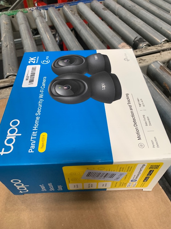 Photo 1 of ** ONLY ONE PCS *** Tapo 2K Indoor Pan/Tilt Wired Security Camera - Works as a Baby Monitor & Pet Camera, Motion Detection, 2-Way Audio, Siren, Night Vision, No-Subscription Local Storage or Optional Cloud, C211 (2-Pack)