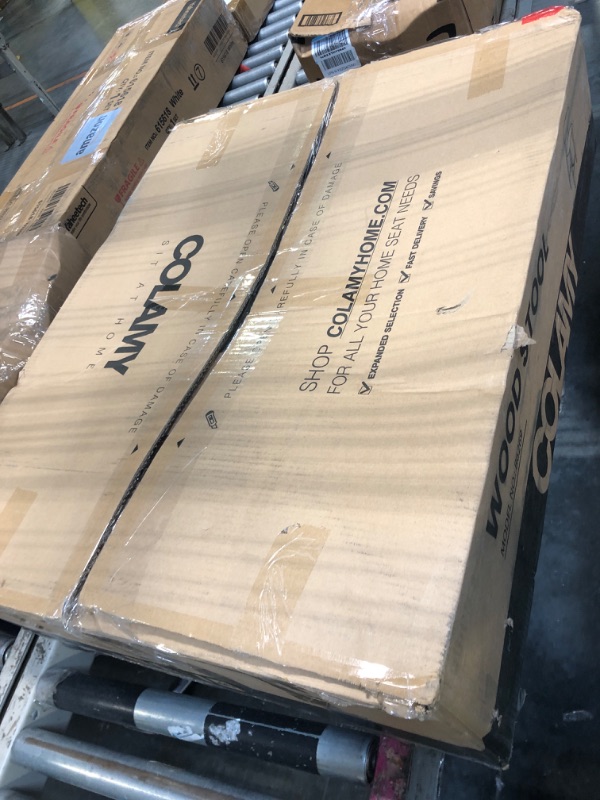 Photo 1 of ****** AS IS ALL SALES FINAL NO RETURNS ******COLAMY Upholstered Counter Bar Stools, Kitchen Island Stools with Back, Modern Counter Height Stools with Wood Legs for Kitchen Island Dining Room Bar, Camel