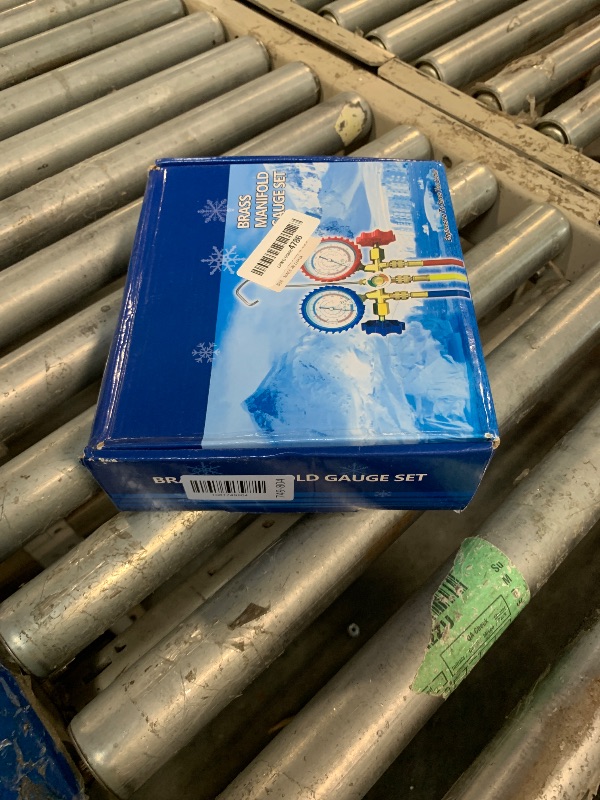 Photo 1 of [UNTESTED] WODHMIEY PBS 3-Way AC Manifold Gauges Set,AC Meter Set for R22 R134A R410 Refrigerants,Quick Couplers, 410A Adapter, Puncturing Can Tap,Valve Core Tool for AC (536B and