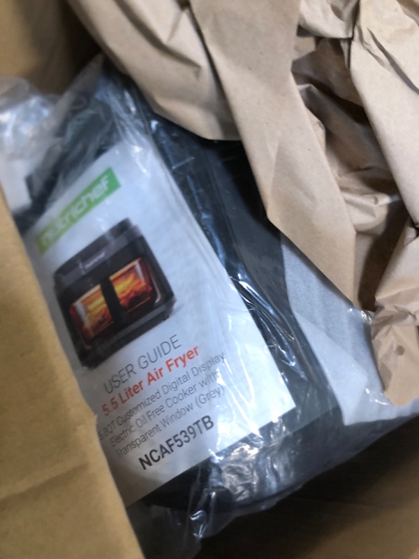 Photo 1 of ****CHECKED  7/10 - AS IS/NO RETURNS - SALE FINAL - FOR PARTS ONLY****Nutrichef 5.8 Quart Air Fryer | 8-1 Preset Cook Modes | Transparent Fry Bowl for Best Cooking Results | Cook Shrimp, Steak, Fries, Wings, Chicken & More | Precise Temperature Control & 