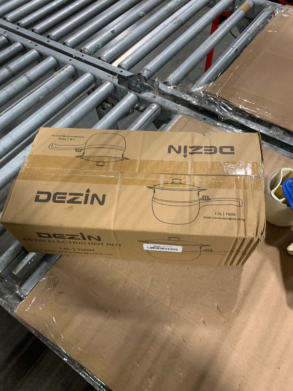 Photo 1 of *** SOLD FOR PARTS FINAL SALE *** ** DOES NOT WORK *** Dezin Hot Pot Electric with Steamer Upgraded, Non-Stick Sauté Pan, Rapid Noodles Electric Pot, 1.5L Mini Pot for Steak, Egg, Fried Rice, Ramen, Oatmeal, Soup with Power Adjustment