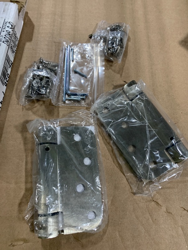 Photo 1 of ** SIMILAR IMAGE**HOSOM Self Closing Door Hinges with Square & 5/8'' Radius Corners,4 Inch Brushed Nickel Spring Loaded Hinges, Adjustable Tension for Garage, Front Door, UL Listed, for Left and Right Hand Door,2 Pack