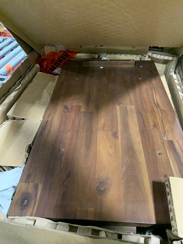 Photo 1 of ** MINOR DAMAGE AND SCRATCHES ON TOP OF TABLE ** SIMPLIHOME Monroe Narrow Side Table – 14 inch Wide Solid Acacia Wood Narrow End Table in Rustic Natural Aged Brown, Contemporary Accent Table for Living Room with Drawer and Shelf