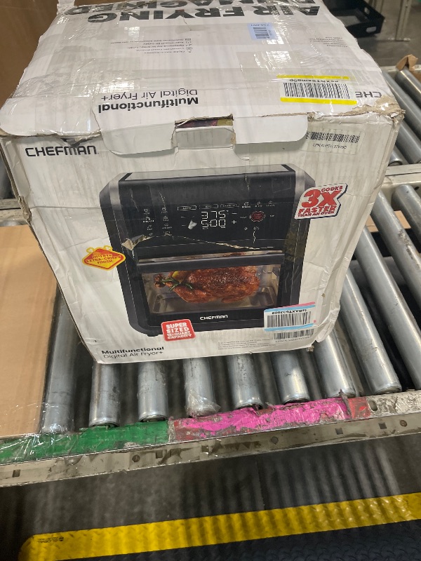 View 3 of ***BROKEN DOOR*** Chefman 6-in-1 Multifunctional Air Fryer Oven w/ 12 Qt Capacity, Digital Touchscreen - Black