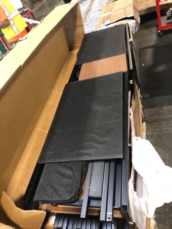 Photo 1 of ***2 BOXES***
Bellemave Bunk Bed Full Over Full?Metal Bunk beds with Storage Shelves, LED Light Strip, and USB Power Strip, Upper Bed with Desk, Black