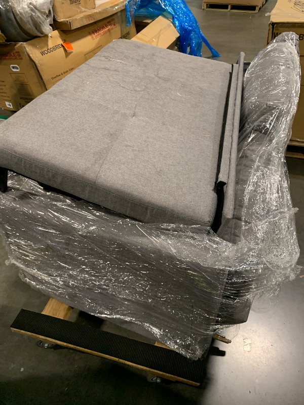 Photo 1 of ***DAMAGED*** SEE PHOTOS*** DWVO 55" Convertible Sofa Bed, 3-in-1 Sleeper Sofa with Pull-Out Bed, Linen Futon Couch with Adjustable Backrest and Side Pocket, Modern Loveseat for Living Room Apartment, Grey