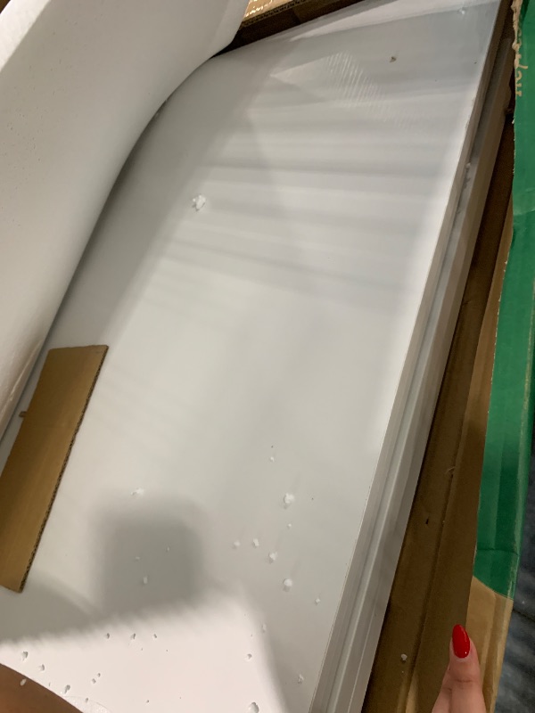 View 3 of ***AS IS - NO RETURNS - SALE FINAL - FOR PARTS ONLY*** GreenForest Folding Desk for Small Spaces,35.4 in No-Assembly Small Computer Desk for Home Office,Space Saving Foldable Table Study Office Desk,White